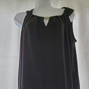NWT George Black Sleeveless Top Silver Buckle Sz S